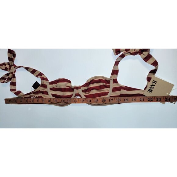 SAME LOS ANGELES 2 PC BIKINY WOMENS The Lady Bra And Rucched Bottom Stripped XS - Picture 12 of 13